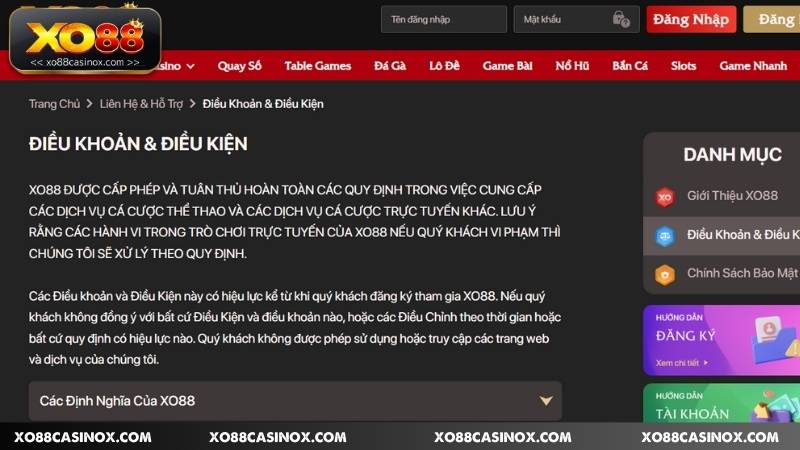 Tại sao cần thiết lập điều khoản và điều kiện tại Xo88?