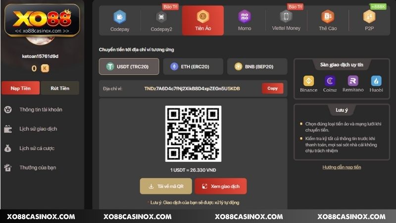 Việc nạp tiền Xo88 sẽ giúp bạn trải nghiệm được đa dạng các tựa game hot hit